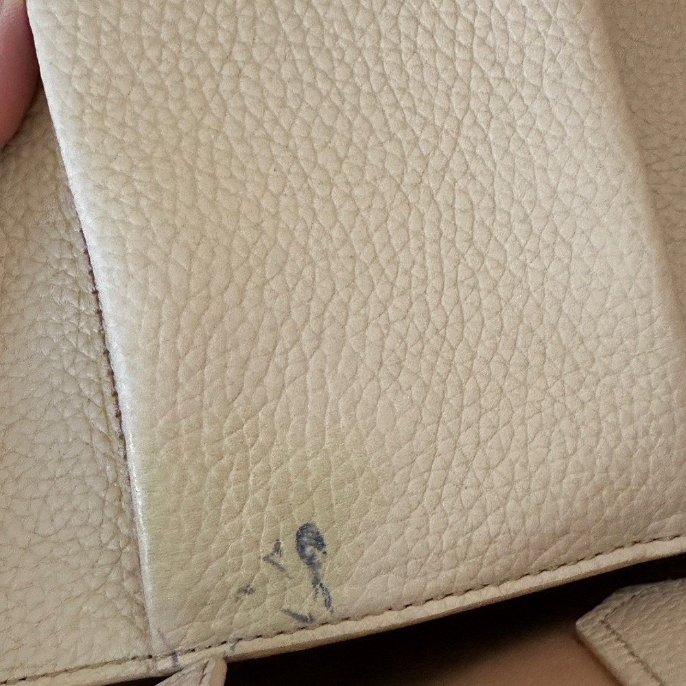 💗 Tory Burch Pink Pebbled Leather  Tote | Large Neutral Shopper | 17.5” Wide - Picture 10 of 12